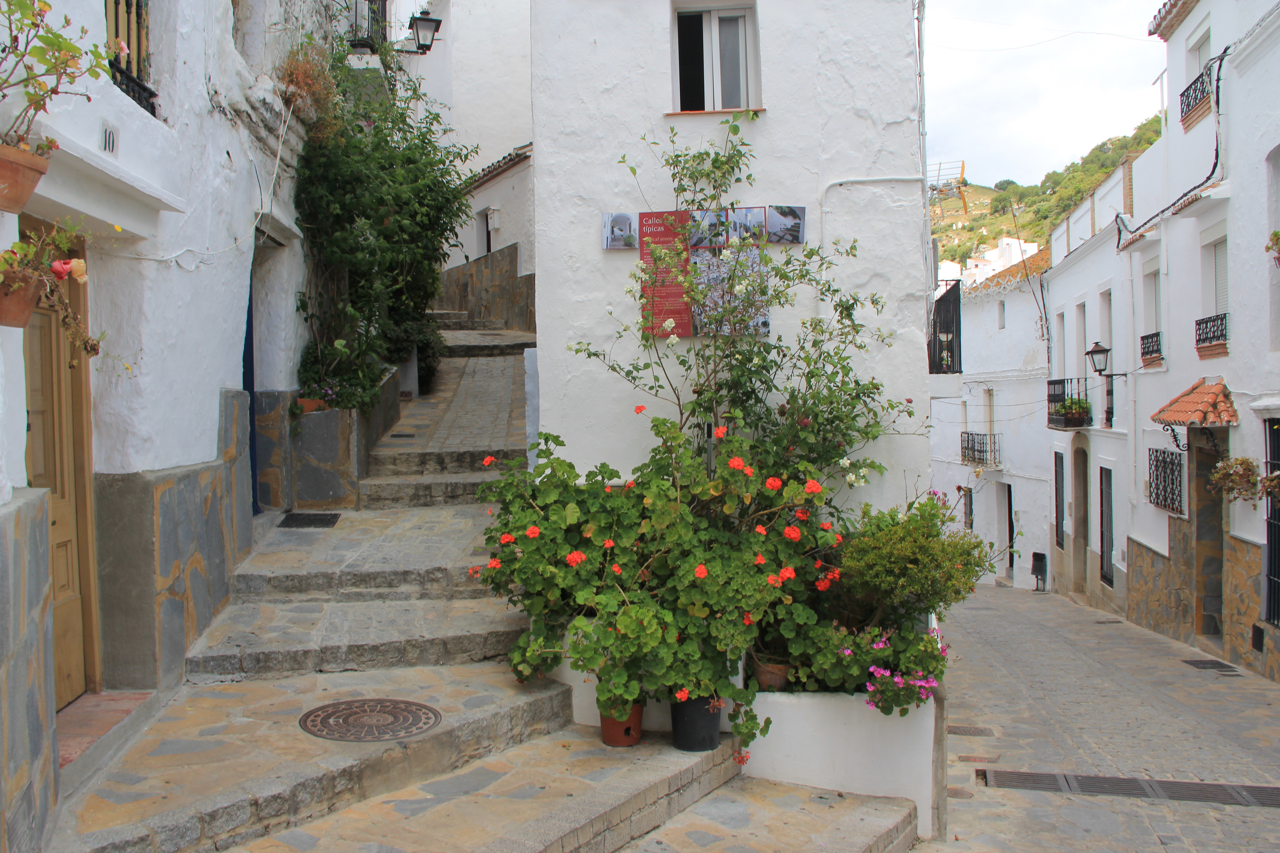 Street in Casares a white village in Spain